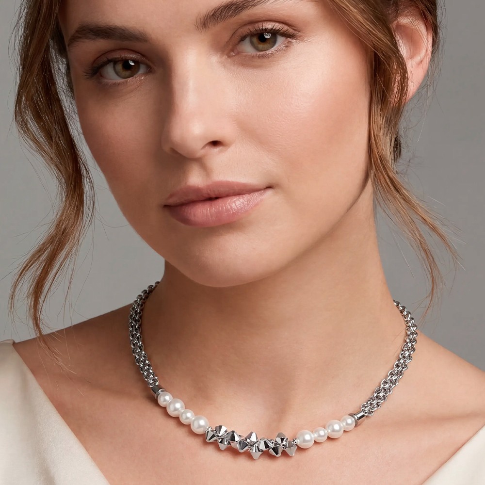 Колье Coeur de Lion White-Silver 2060/10-1417