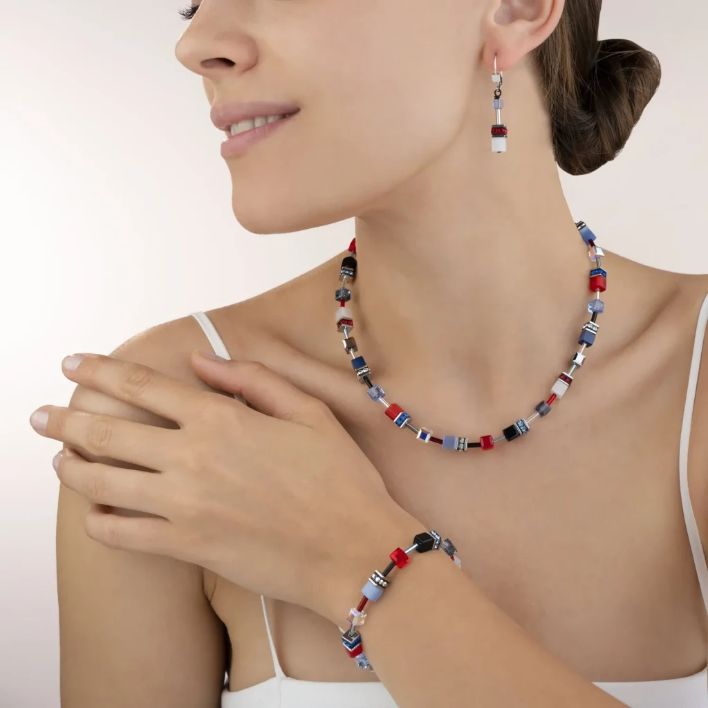 Колье Coeur de Lion Blue-Red 2838/10-0703