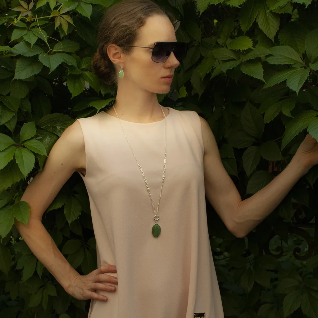 Колье Fiore Luna GREEN AVENTURINE LN5155 G/S