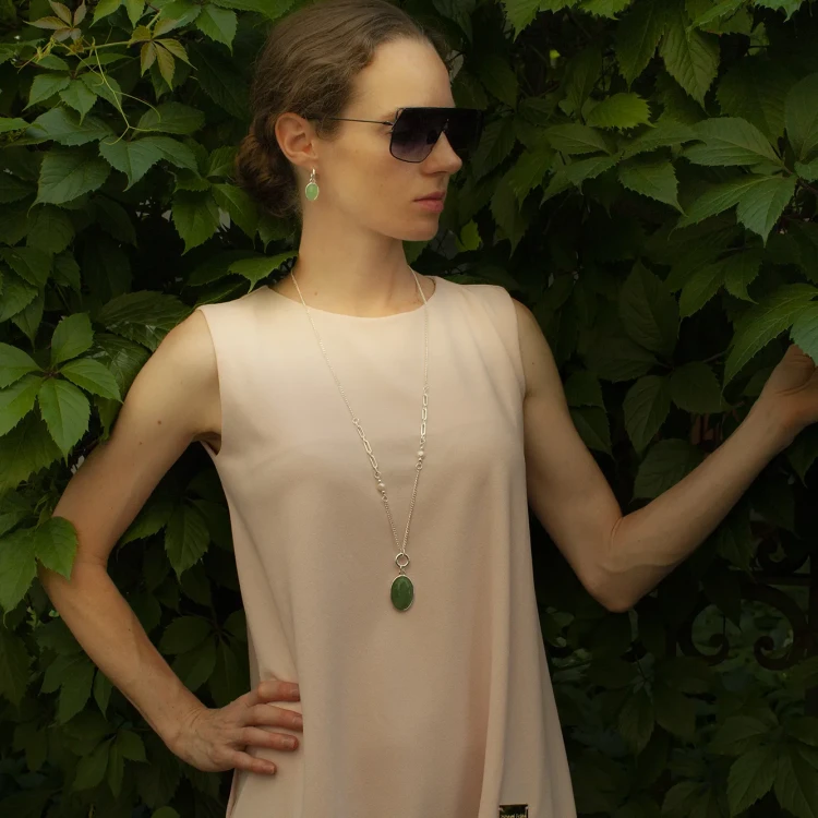 Колье Fiore Luna GREEN AVENTURINE LN5155 G/S