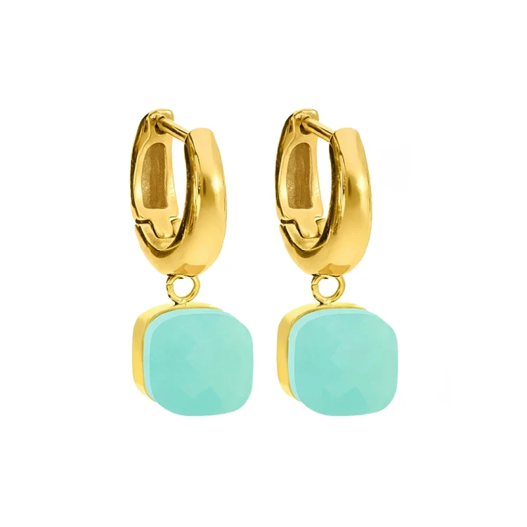 Серьги Qudo FIRENZE (G) Light Palace Green Opal 107001/20-4510