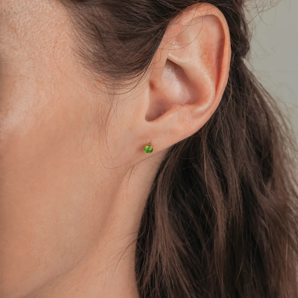 Пусеты Cubic zirconia Apple Green Fiore Luna SWE0128 AG G