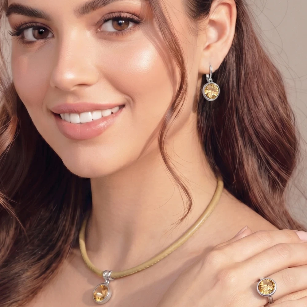 Серьги Light Topaz Shimmer A1902.17 BR/S Fiore Luna