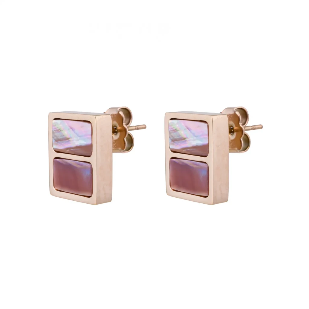 Серьги Fiore Luna Пирамида SHELL ROSE AE02788-8 R/RG