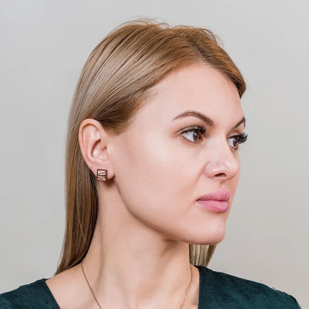 Серьги Fiore Luna Пирамида SHELL ROSE AE02788-8 R/RG