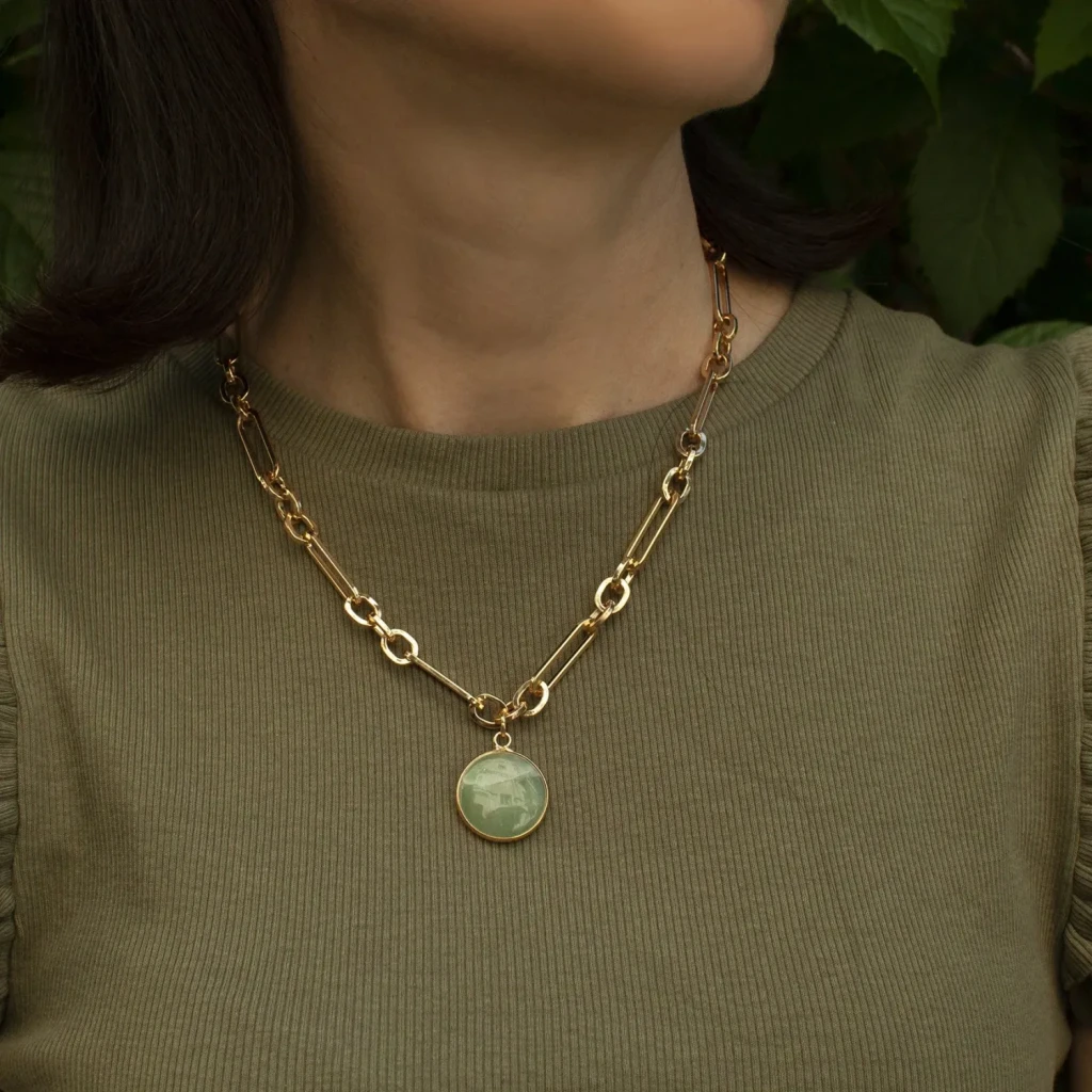Колье Fiore Luna GREEN AVENTURINE LN5150 G/G