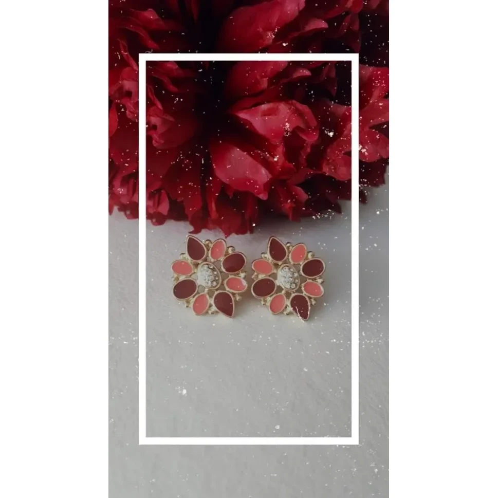 Серьги в золоте с эмалью P11888