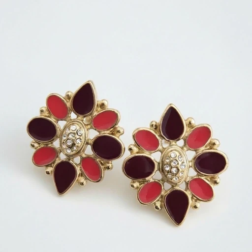 Серьги в золоте с эмалью P11888