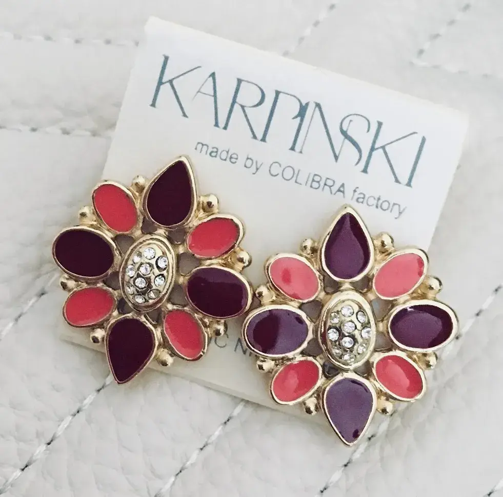 Серьги в золоте с эмалью P11888
