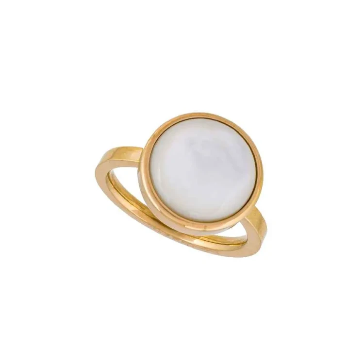 Кольцо Fiore Luna Сфера SHELL WHITE KR02913-2/9 BW/G