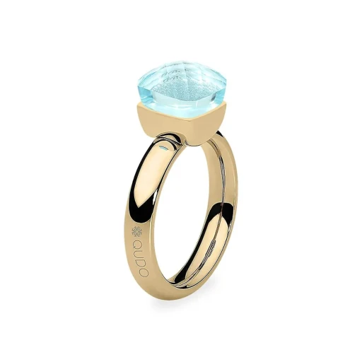 Кольцо Qudo FIRENZE 18 (G) Aquamarine 107001/40-6002 18