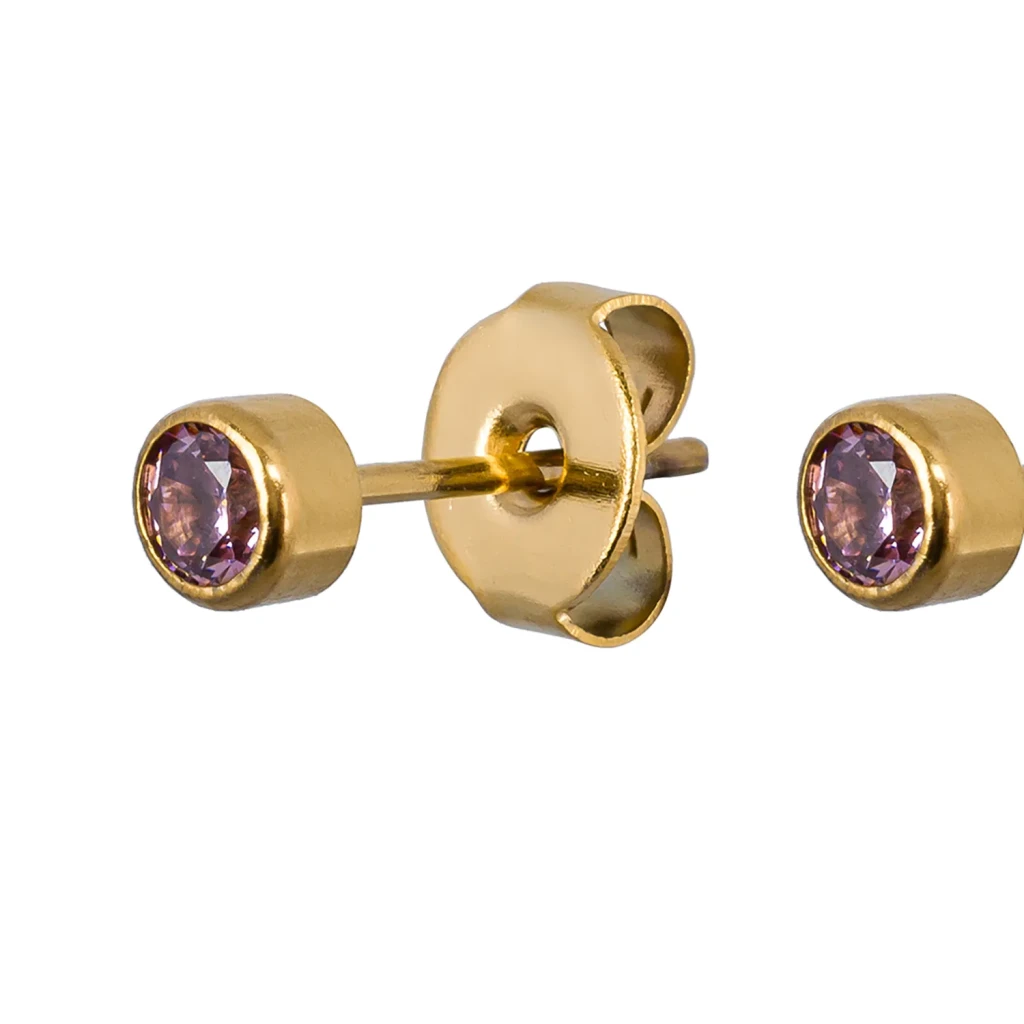 Пусеты Cubic zirconia Rhodolite Fiore Luna SWE0128 PH G