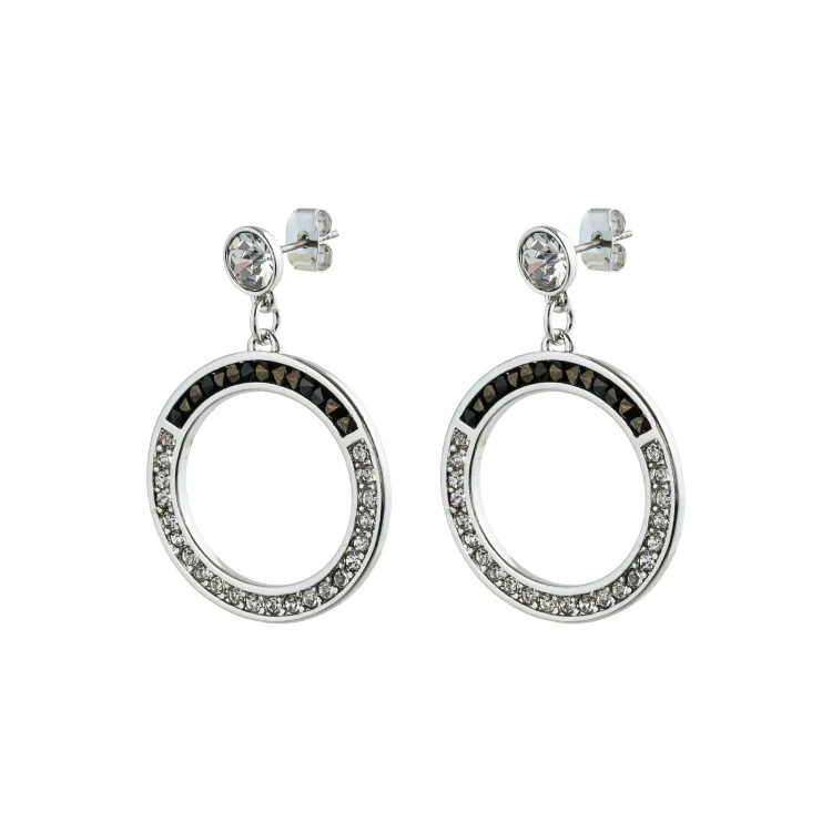 Серьги Fiore Luna Jet Nut+CRY A2110NM-E02.4.1 BW/S