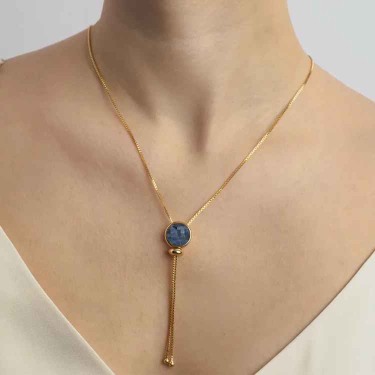 Колье Possebon  pearl sodalite B1653.22 BL/G