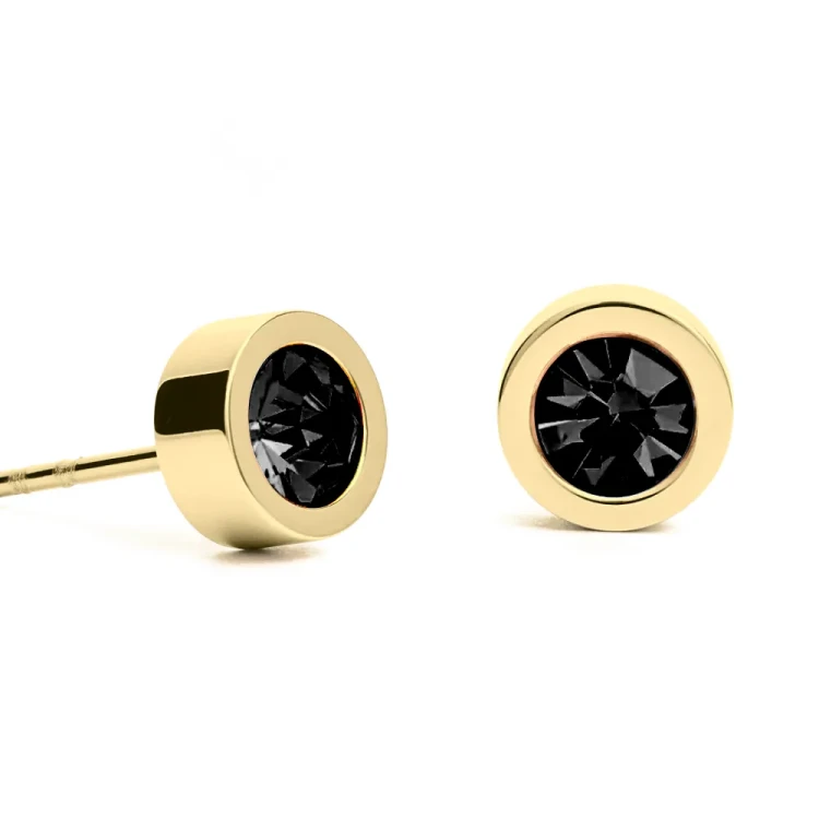 Пусеты Fiore Luna Black 6х3 SWE126 BL G