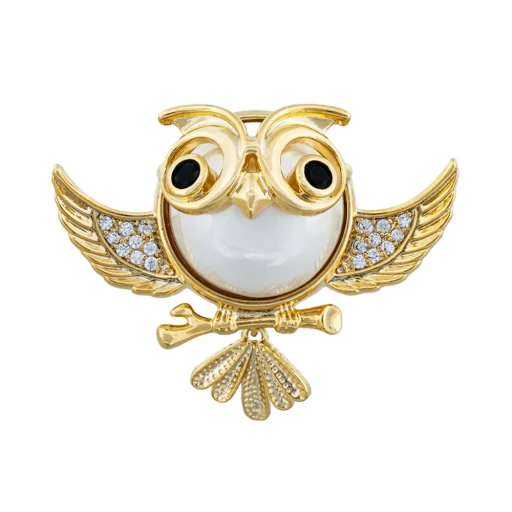 Брошь Fiore Luna Сова Zircon+ магнит XR06459F G