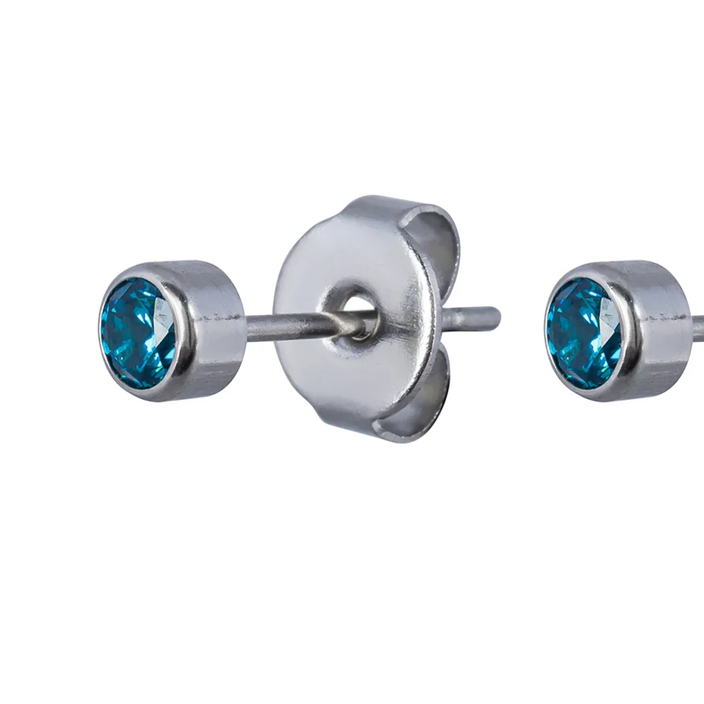 Пусеты Cubic zirconia Blue Topaz Fiore Luna SWE0128 BT S