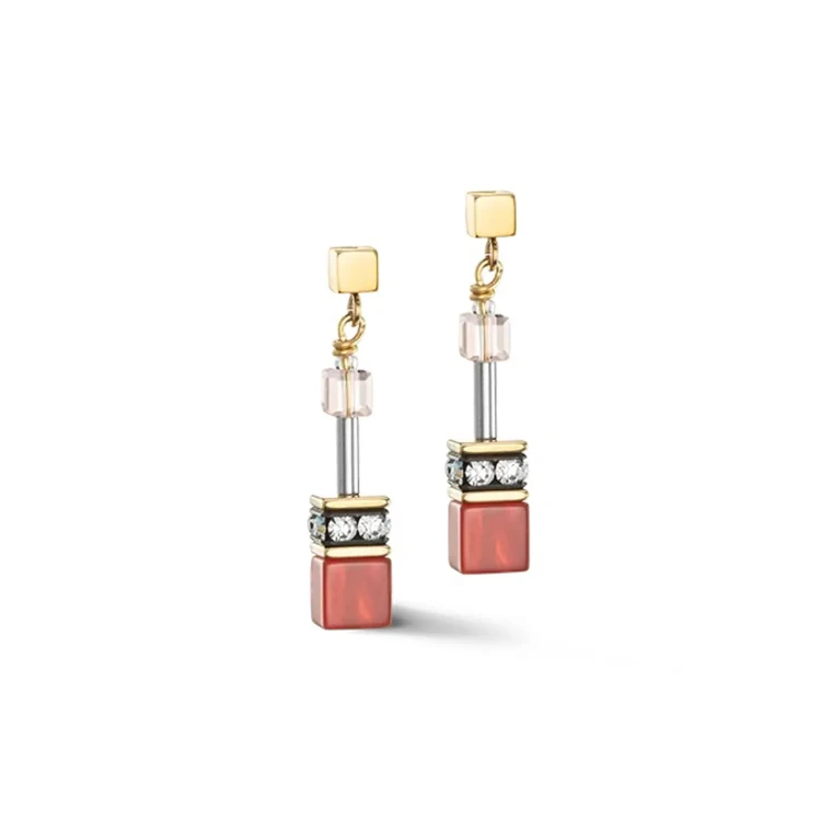 Пусеты COEUR DE LION  Red-Beige 4905/21-0310