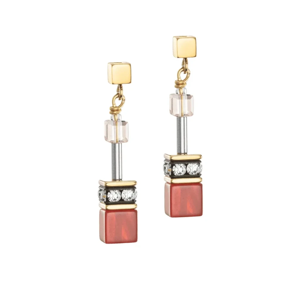 Пусеты COEUR DE LION  Red-Beige 4905/21-0310