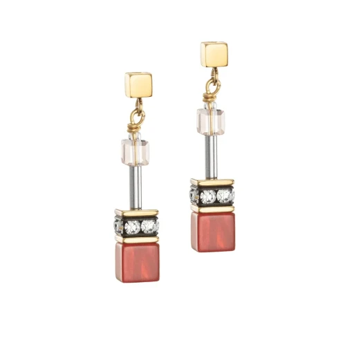 Пусеты COEUR DE LION  Red-Beige 4905/21-0310