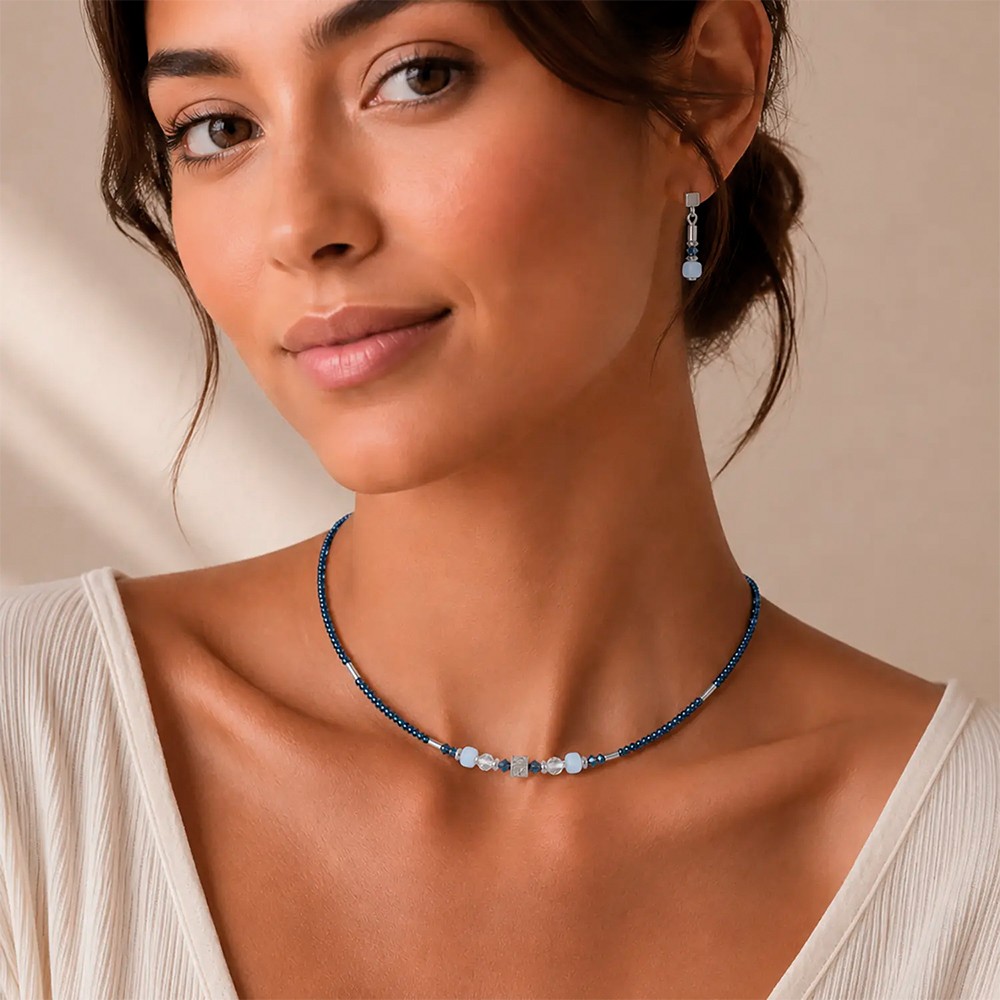 Колье Coeur de Lion Light Blue-Silver 3048/10-0741