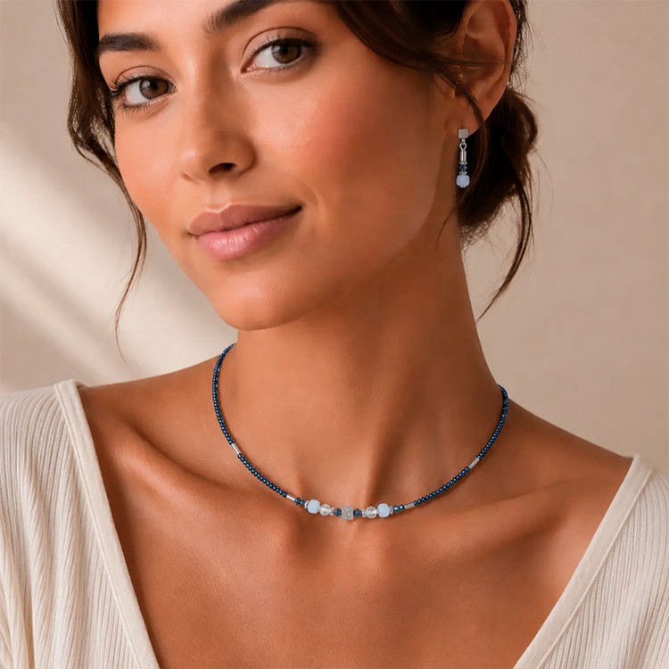 Колье Coeur de Lion Light Blue-Silver 3048/10-0741