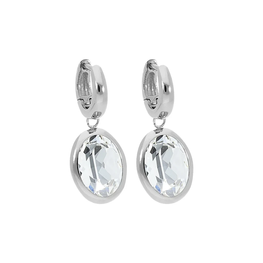 Серьги Qudo Creole TIVOLA small S crystal 310500 BW/S
