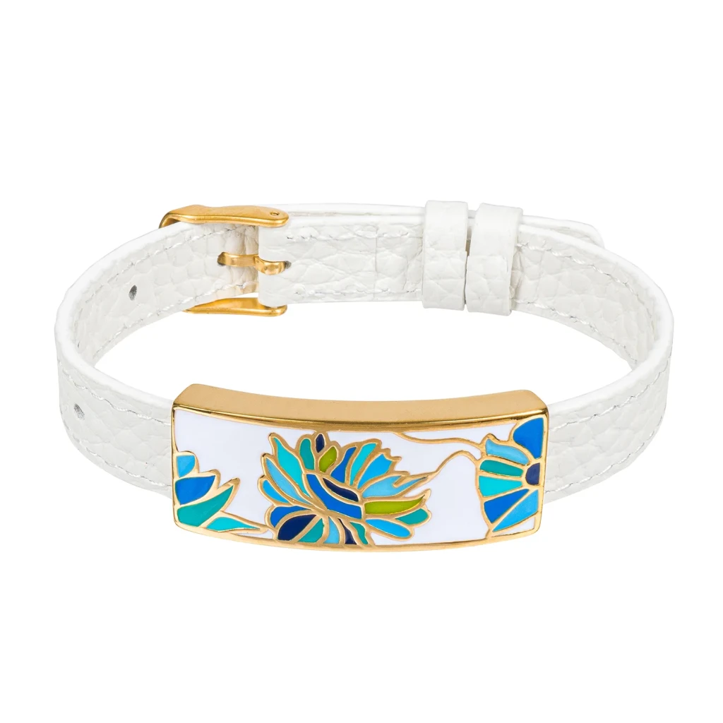 Браслет Fiore Luna на белом кожанном ремешке CB03599-23A