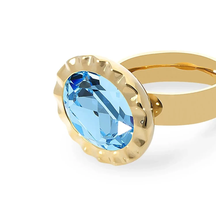 Кольцо Qudo TIVOLA UNICA big (G/P) Aquamarine 56 686513