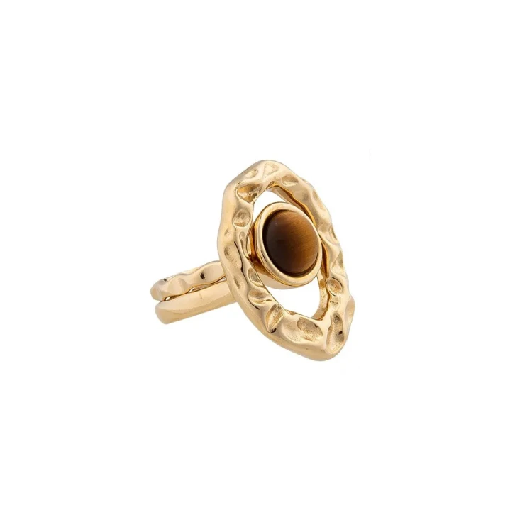Кольцо Possebon двойное Tiger Eye 18 мм K7158.15/17.8 BR/G