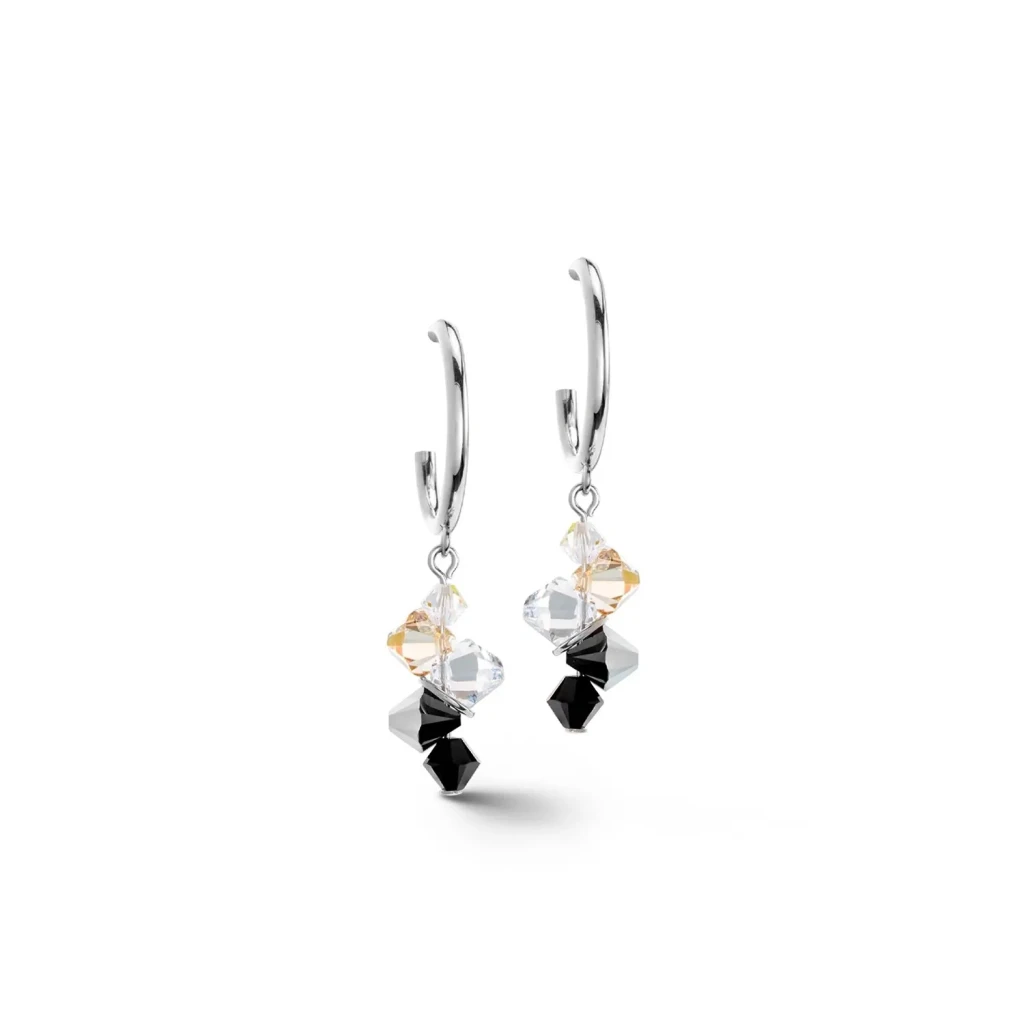 Пусеты COEUR DE LION Black-Crystal 4639/21-1318