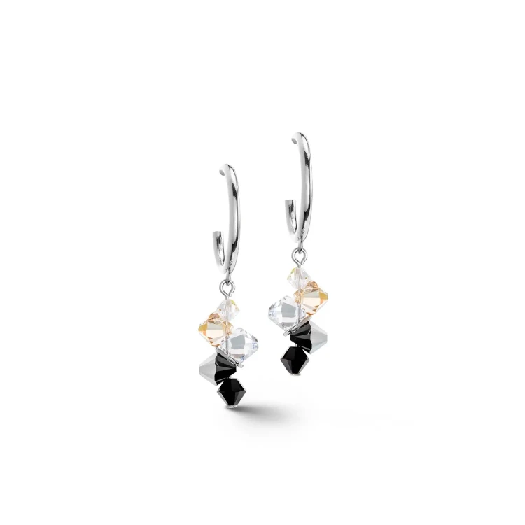 Пусеты COEUR DE LION Black-Crystal 4639/21-1318