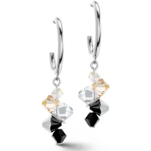 Пусеты COEUR DE LION Black-Crystal 4639/21-1318