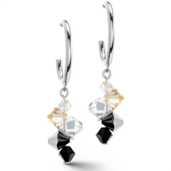 Пусеты COEUR DE LION Black-Crystal 4639/21-1318