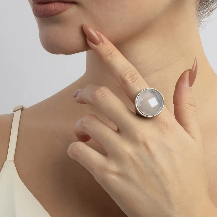 Кольцо Possebon pearl opaline 16.5 мм K1155.25/16.5 BW/S