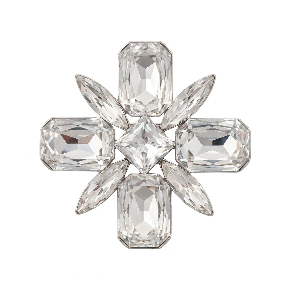 Брошь Muse white crystal BR14703 BW/S Fiore Luna