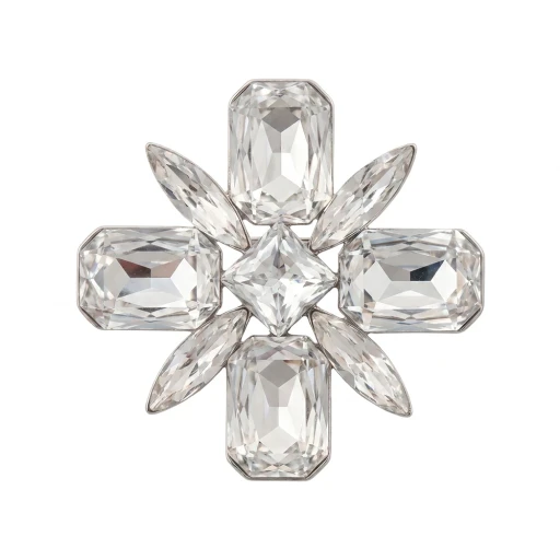 Брошь Muse white crystal BR14703 BW/S Fiore Luna