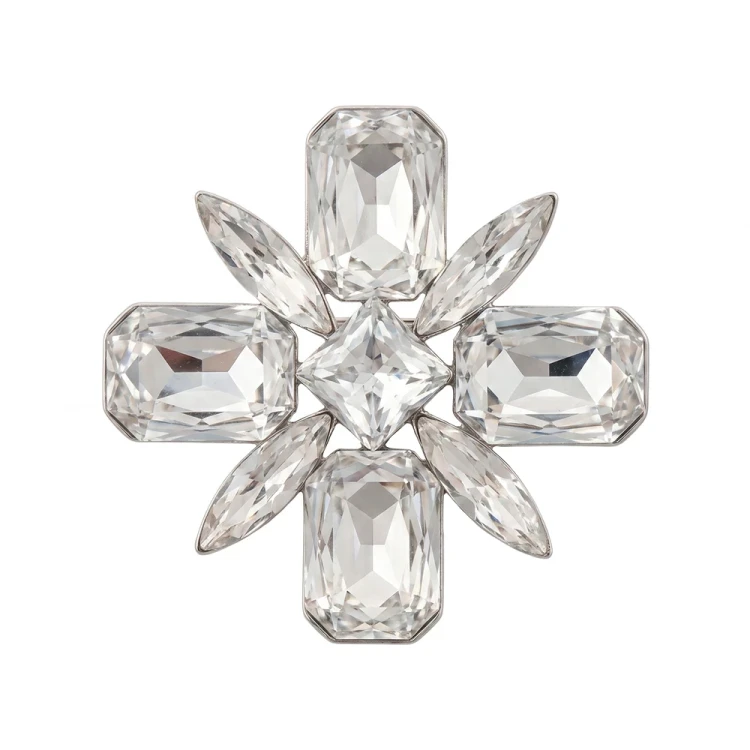 Брошь Muse white crystal BR14703 BW/S Fiore Luna
