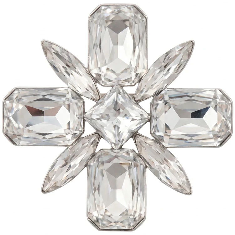 Брошь Muse white crystal BR14703 BW/S Fiore Luna