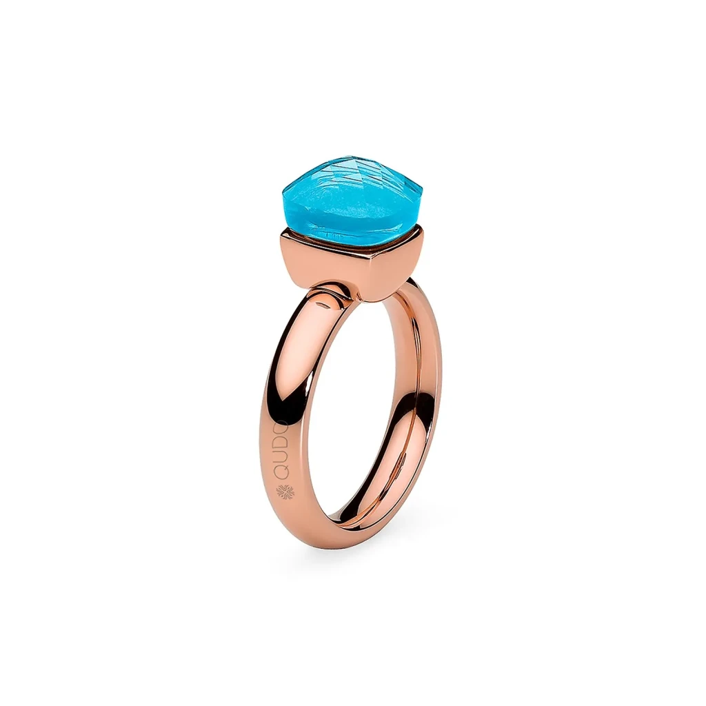 Кольцо Qudo Firenze dark aquamarine 18 мм 610910/17.8 BL/RG