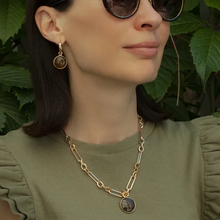 Колье Fiore Luna COFFE AGATE LN5148 BR/G
