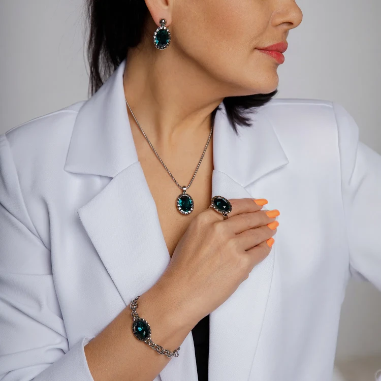 Кольцо Qudo TIVOLA UNICA big (S/P) Emerald 58 686937
