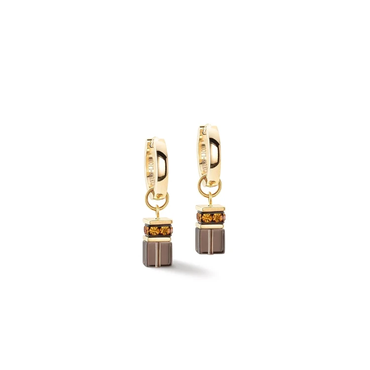Серьги Coeur de Lion Brown-Gold 4524/21-1116