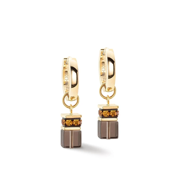 Серьги Coeur de Lion Brown-Gold 4524/21-1116