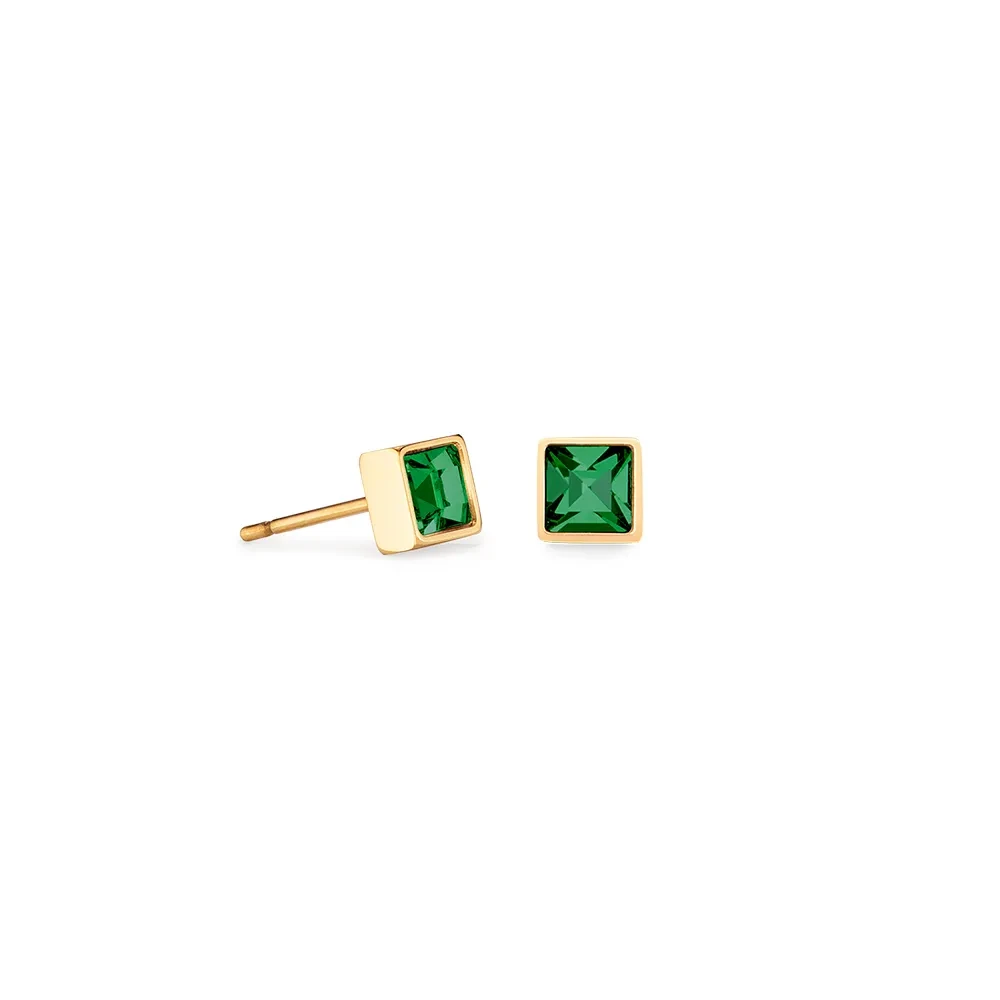 Серьги Coeur de Lion Dark Green-Gold 0501/21-0549