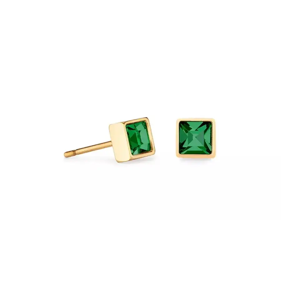 Серьги Coeur de Lion Dark Green-Gold 0501/21-0549