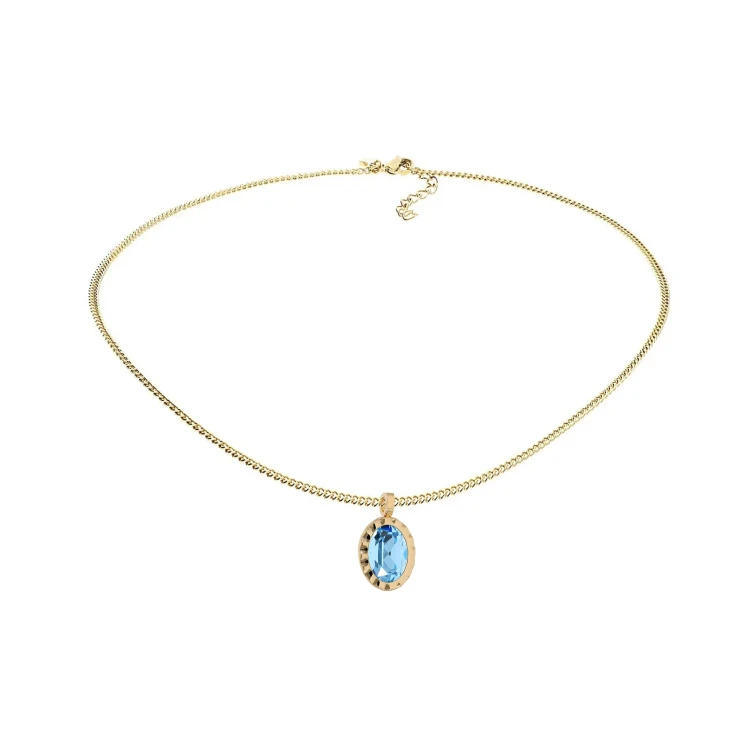 Колье Qudo TIVOLA UNICA big (G/P) Aquamarine 3cm 420528