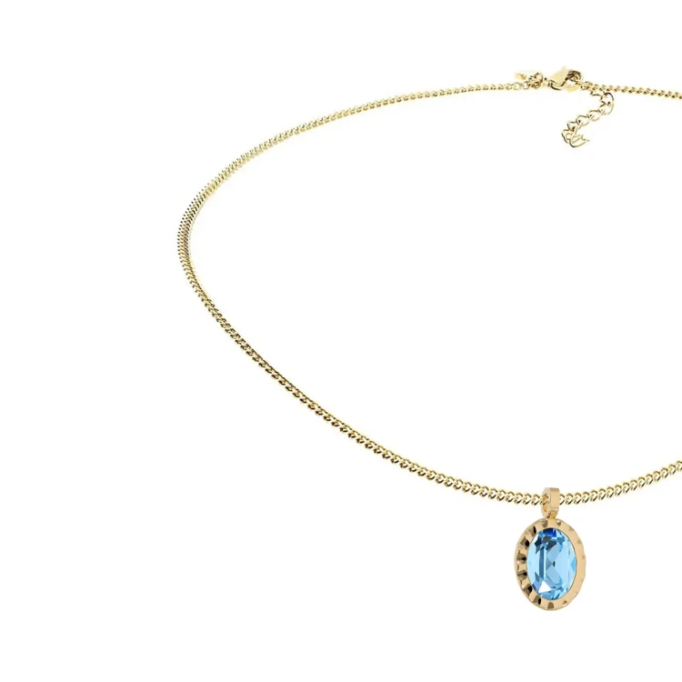 Колье Qudo TIVOLA UNICA big (G/P) Aquamarine 3cm 420528