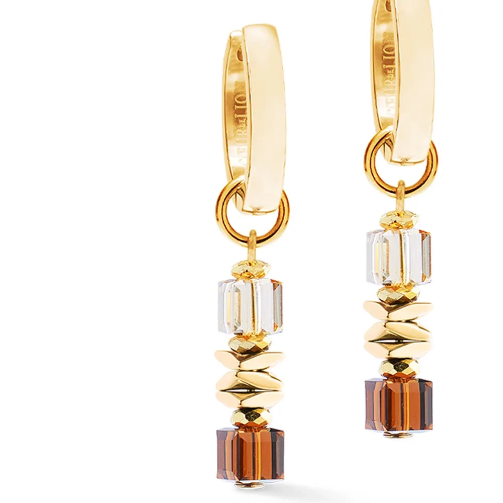 Серьги Coeur de Lion Brown-Gold 3044/21-1116