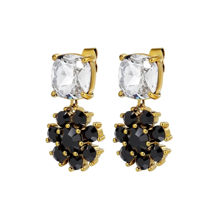 Серьги Dyrberg Kern POPPY SG CRYSTAL / BLACK 470119